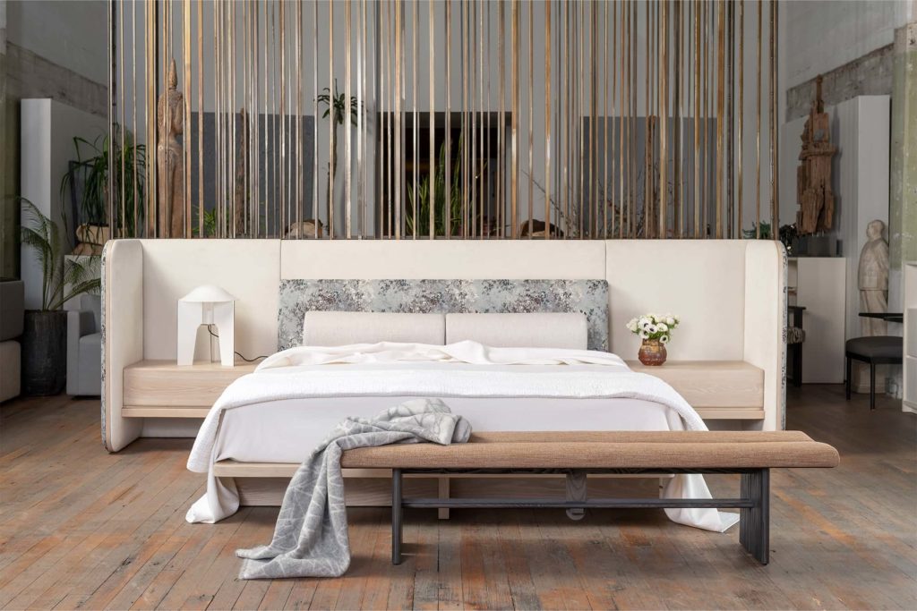Bedroom appointed in Jiun Ho textiles