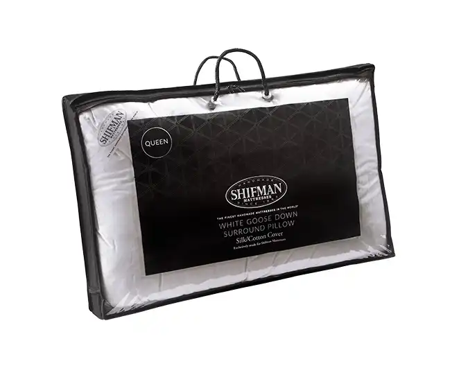 Shifman Mattresses Pillow with White Goose Feather Surrounded by White Goose Down