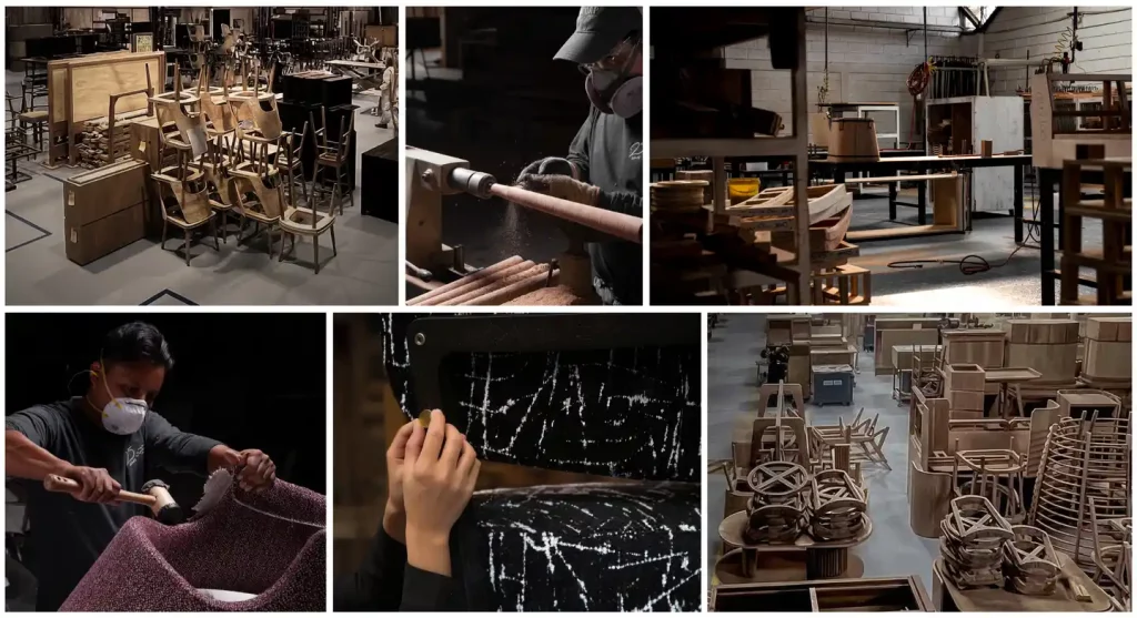 Collage of manufacturing facility by Adriana Hoyos