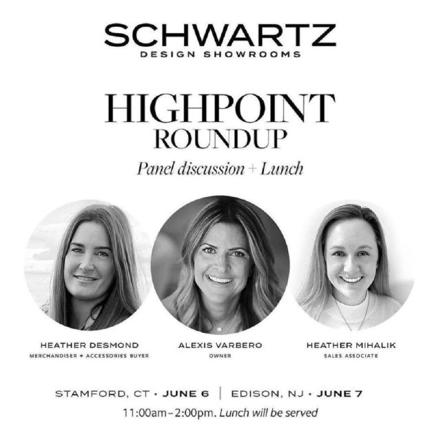 Have you RSVP’d YET?

Join us for a fun discussion on how we did HIGHPOINT differently this year with a focus on accessories + art. We’ll take you through our favorite finds, new vendors that caught our eye and dreamy accessories we’ll be adding to the Schwartz mix! Enjoy a yummy lunch and meet our new Accessory Buyer Heather Desmond, who brings a wealth of experience to the team. 

SAVE THE DATES + RSVP Today! Tap the link in our bio 👆🏻to reserve your spot. Or copy and paste this link:
https://bit.ly/42PYBR2

CT - June 6
NJ - June 7
11-2pm

Hope to see you there! 
#curatedbyschwartz #highpointmarket #schwartzdesignshowroom
